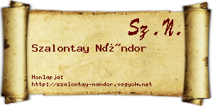 Szalontay Nándor névjegykártya