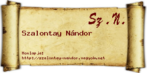 Szalontay Nándor névjegykártya