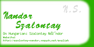 nandor szalontay business card